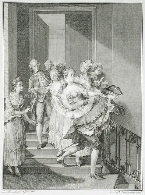 Le honte et le remords vengent l'amour outragé, 1776. Creator: Nicolas de Launay.