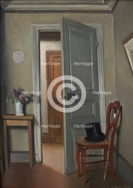 Le Haut-de-forme, intérieur ou La Visite, 1887. Creator: Vallotton, Felix Edouard (1865-1925).
