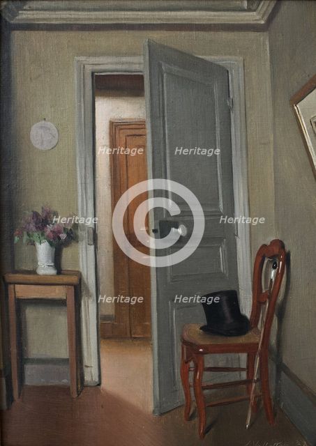 Le Haut-de-forme, intérieur ou La Visite, 1887. Creator: Vallotton, Felix Edouard (1865-1925).