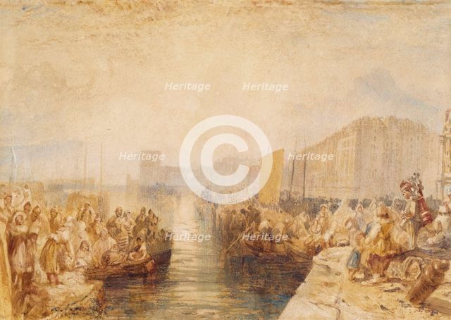 Le Havre: Sunset, about 1827. Creator: JMW Turner.