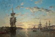 Le Havre. The Outer Harbor at Sunset, 1870. Creator: Boudin, Eugène-Louis (1824-1898)