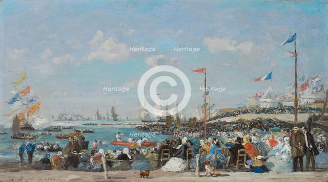 Le Havre, the regatta festival, 1869. Creator: Eugene Louis Boudin.