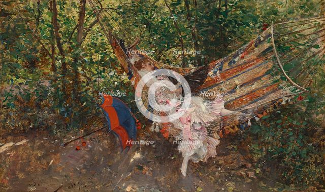 Le Hamac, 1873. Creator: Boldini, Giovanni (1842-1931).