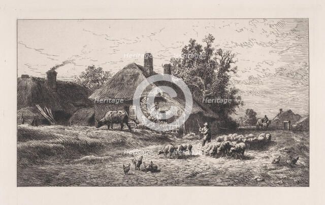 Le Hameau, 1867. Creator: Charles Emile Jacque.