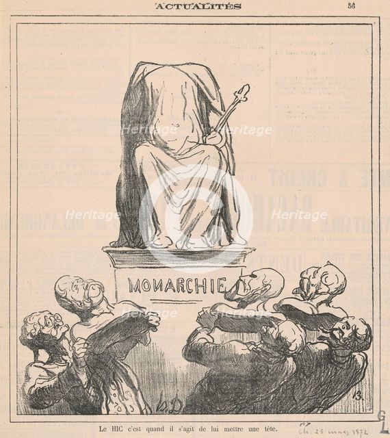 Le hic c'est quand il s'agit de lui mettre une tête, 19th century. Creator: Honore Daumier.