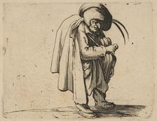 Le Jouer de Vielle (The Hurdy-Gurdy Player), from Varie Figure Gobbi, suite appelée aus..., 1616-22. Creator: Jacques Callot