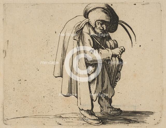 Le Jouer de Vielle (The Hurdy-Gurdy Player), from Varie Figure Gobbi, suite appelée aus..., 1616-22. Creator: Jacques Callot.