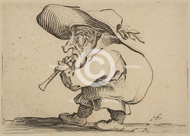 Le Joueur de Flageolet (The Flageolet Player), from Varie Figure Gobbi, suite appelée a..., 1616-22. Creator: Jacques Callot.