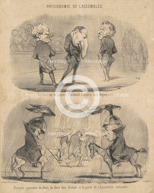 Le jour ou ... Théobald a appris son dégommage, 19th century. Creator: Honore Daumier.