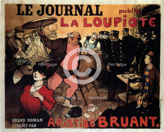 Le Journal publie La Loupiote, Grand roman par Aristide Bruant, 1908. Artist: Poulbot, Francisque (1879-1946)