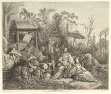Le Jardin Chinoise (The Chinese Garden), from Chinoiseries, after 1743. Creator: Jacques Gabriel Huquier