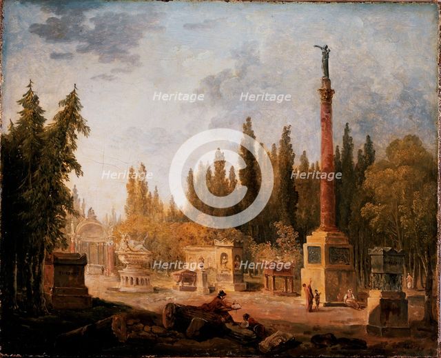 Le Jardin du Musée des monuments français, ancien couvent des Petits-Augustins, 1803. Creator: Hubert Robert.