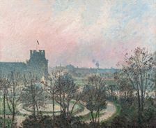 Le Jardin des Tuileries et le pavillon de Flore, gelée blanche, 1900. Creator: Camille Pissarro