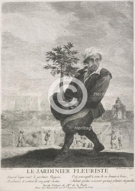 Le Jardinier Fleuriste (The gardener), 1749-1797. Creator: Jean-Charles Levasseur.