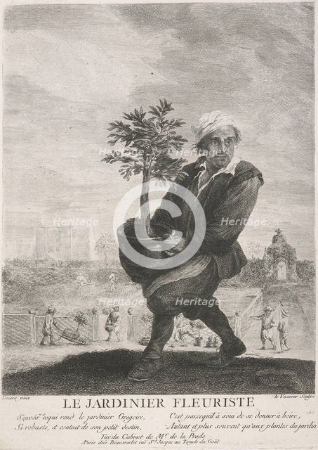 Le Jardinier Fleuriste (The gardener),  1749-1797. Creator: Jean-Charles Levasseur.