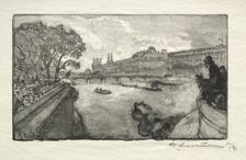 Le Louvre, vu du Pont Neuf, 1890. Creator: Auguste Louis Lepère (French, 1849-1918)