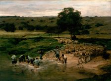 Le Lavage des Moutons, Exhib. 1876. Creator: Leon-Augustin Lhermitte