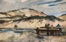 'Le Lavoir du 3e Tirailleurs tunisiens a Oost-Duinkerke. c1915. Creator: Unknown