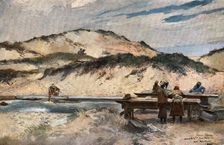 'Le Lavoir du 3e Tirailleurs tunisiens a Oost-Duinkerke. c1915. Creator: Unknown