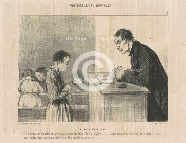 Le leçon d'histoire, 19th century. Creator: Honore Daumier.