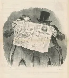 Le lecture du charivari, 19th century. Creator: Honore Daumier