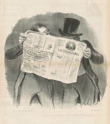 Le lecture du charivari, 19th century. Creator: Honore Daumier