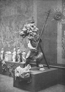 Le Lion du Beffroi d'Arras; a l "Exposition des oeuvres d'art mutilees ou provenant des..., 1916. Creator: Desavary