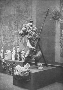 Le Lion du Beffroi d'Arras; a l "Exposition des oeuvres d'art mutilees ou provenant des..., 1916. Creator: Desavary