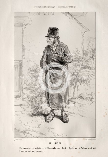 Le Lundi. Creator: Paul Gavarni (French, 1804-1866).