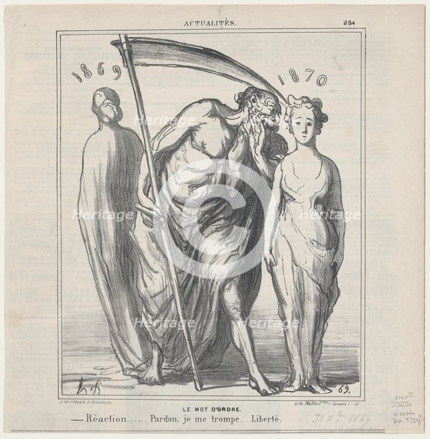 Le Mot d'Ordre, 1869.  Creator: Honore Daumier.