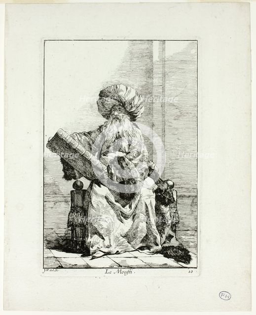 Le Moufti, plate ten from Caravanne du Sultan à la Mecque, 1748. Creator: Joseph-Marie Vien the Elder.