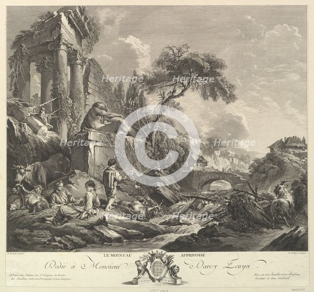 Le Moineau Apprivoisé (The Tame Sparrow), 18th century. Creator: Rene Gaillard.
