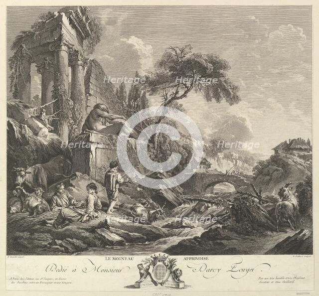 Le Moineau Apprivoisé (The Tame Sparrow), 18th century. Creator: Rene Gaillard.