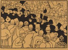 Le Monôme (Parading through the Streets in Single File), 1893. Creator: Félix Vallotton
