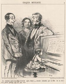 Le morceau qu'on obligé d'avalier ..., 19th century. Creator: Honore Daumier