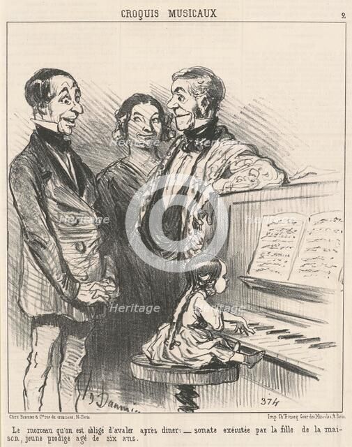 Le morceau qu'on obligé d'avalier ..., 19th century. Creator: Honore Daumier.