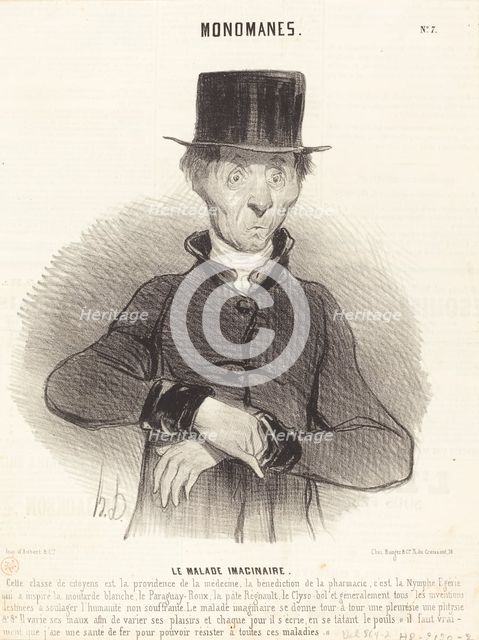 Le Malade Imaginaire, 1841. Creator: Honore Daumier.