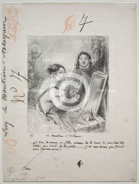 Le Manteau dArlequin: Eh bien ! Tu verra, ma fille..., 1852. Creator: Paul Gavarni (French, 1804-1866).