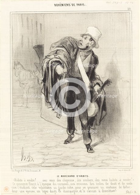 Le Marchand d'habits, 1842. Creator: Honore Daumier.