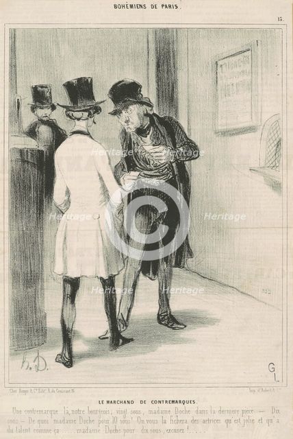 Le marchand de contremarques, 19th century. Creator: Honore Daumier.
