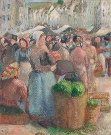 Le Marché de Gisors, Grande-Rue, 1885. Creator: Pissarro, Camille (1830-1903)