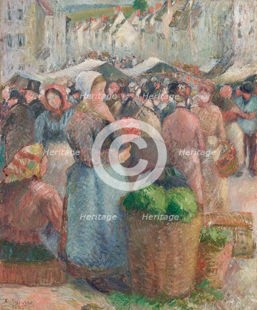 Le Marché de Gisors, Grande-Rue, 1885. Creator: Pissarro, Camille (1830-1903).
