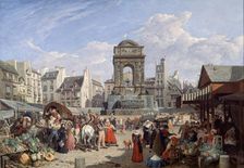 Le Marché et la fontaine des Innocents, 1822