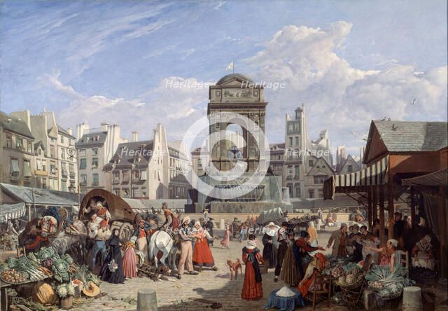 Le Marché et la fontaine des Innocents, 1822.