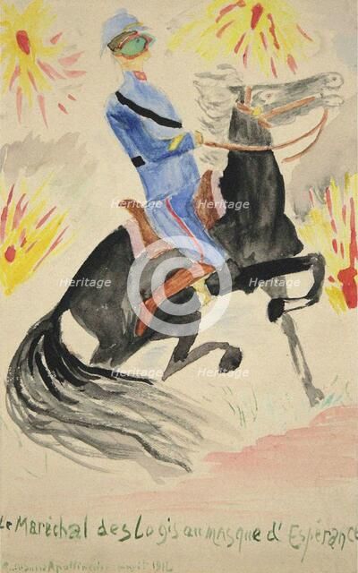 Le Maréchal des logis au masque d'Espérance. Autoportrait , 1916. Creator: Apollinaire, Guillaume (1880-1918).