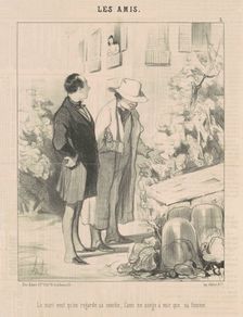 Le mari veut qu'on regarde sa couche ..., 19th century. Creator: Honore Daumier