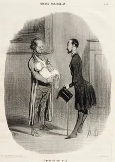 Le Mari du bas-bleu..., 1842. Creator: Honore Daumier