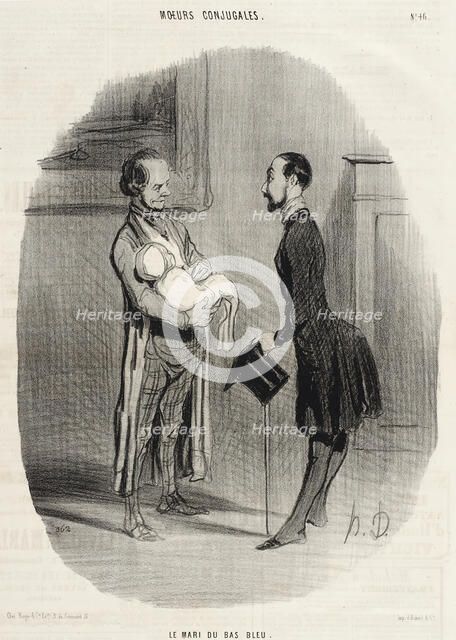 Le Mari du bas-bleu..., 1842. Creator: Honore Daumier.