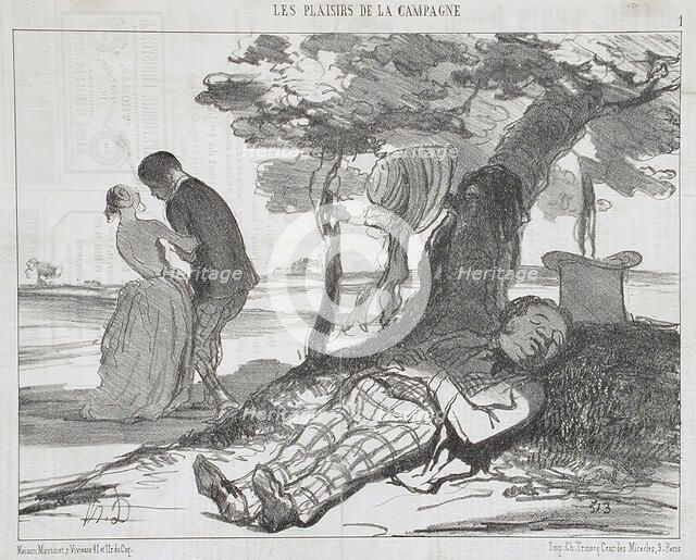 Le mari s'assoupissant, 1853. Creator: Honore Daumier.