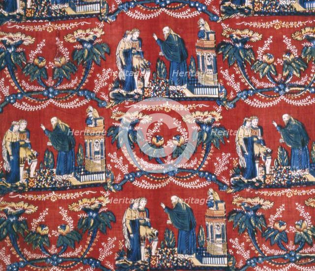Le Mariage (Furnishing Fabric), Bolbec, c. 1810. Creator: Unknown.